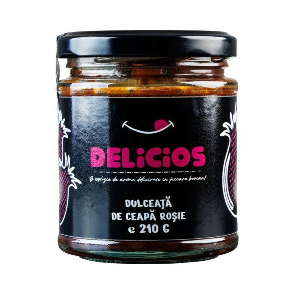 Dulceață de Ceapă Roșie, Aromă Delicioasă cu Condimente și Oțet de Vin 210g